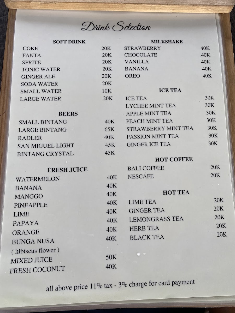 Sea Breeze Cafe Ceningan Menu - Image 2