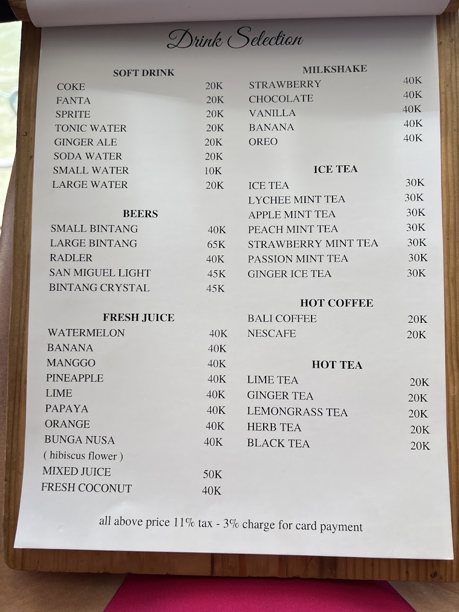 Sea Breeze Cafe Ceningan Menu - Image 3