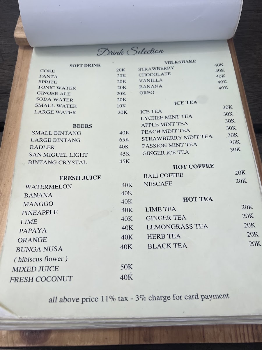 Sea Breeze Cafe Ceningan Menu - Image 4